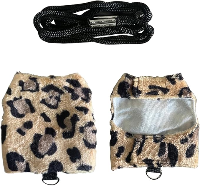 Lizard Clothes with Leash for Real Lizard,Bearded Dragon Harness and Leash Set,Leopard Gecko Costume,Reptile Hoodies Apparel for Skin Protection (Leopard)