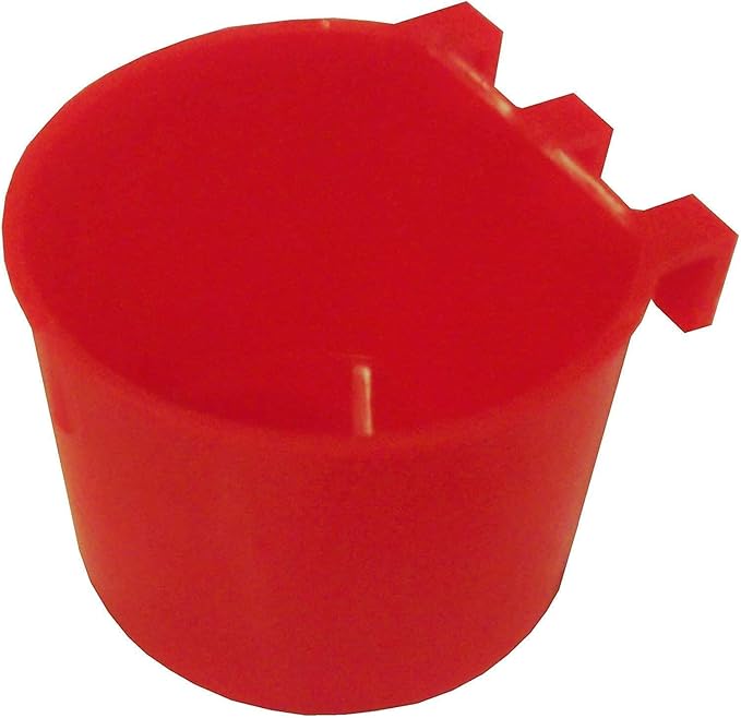 Cage Cups Birds Feeders Seed Bowl Chicken Feeding Watering Dish Rabbit Water Food Hanging Wire Cages Box 8oz/16oz Coop Cups for Pet Parrot Parakeet Gamefowl Poultry Pigeon (10PCS Red)