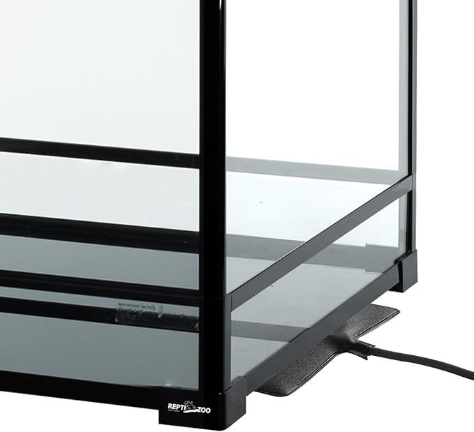 REPTIZOO 60 Gallon Glass Reptile Tank, 24" x 24" x 24" Large Reptile Terrarium Front Opening Terrarium with Double Hinge Door and Top Screen Ventilation, Easy Assembly Reptile Enclosure Tank