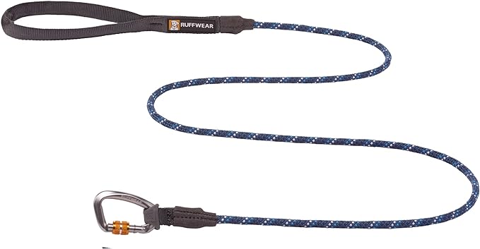 Ruffwear, Knot-a-Leash Dog Leash, Reflective Rope Lead with Carabiner, Blue Moon, Small