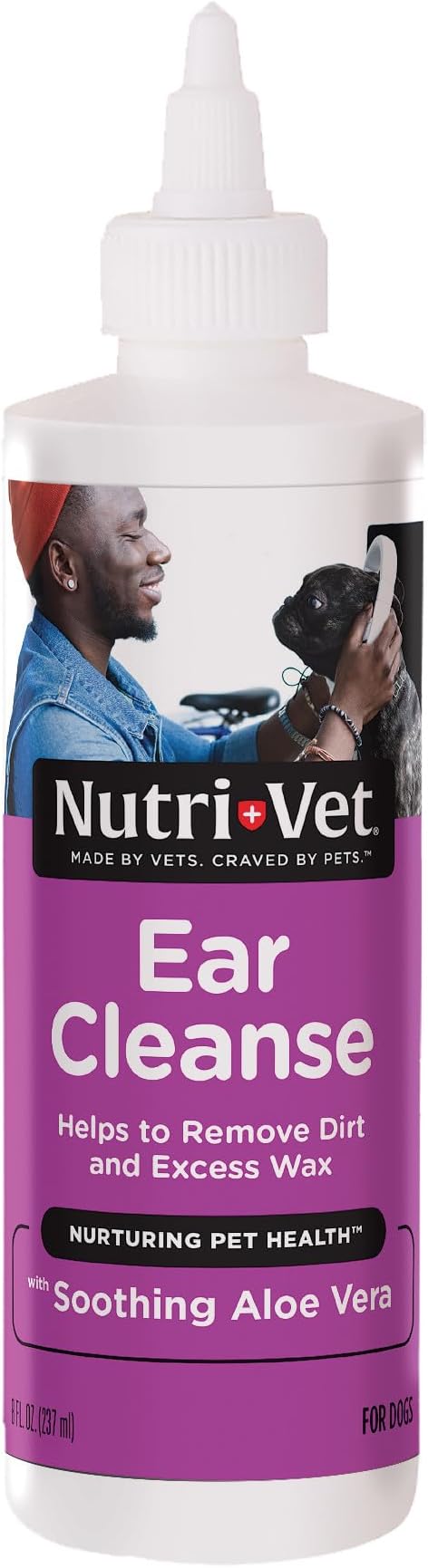 Nutri-Vet Ear Cleanse for Dogs - Ear Cleaner & Deodorizer - 8 oz, White, 8-oz bottle