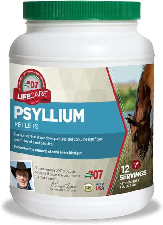 Formula 707 Psyllium Pellets Equine Supplement (3lb Jar - 12 Day Supply)