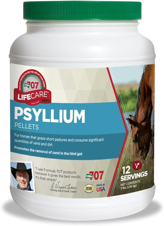 Formula 707 Psyllium Pellets Equine Supplement (3lb Jar - 12 Day Supply)