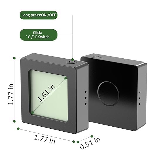 2 Pcs Digital Hygrometer Indoor Thermometer Humidity Meter Room Thermometer with Temperature and Humidity Monitor Mini Hygrometer Thermometer ℉/℃ for Greenhouse Cellar by QPEUIM