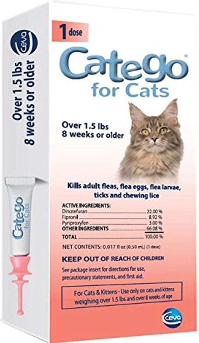 for Cats Flea and Tick Treatment & Prevention (Over 1.5 lbs) 1-Month Supply