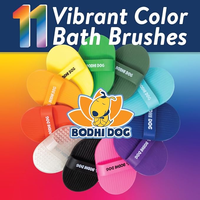 Bodhi Shampoo Brush | Pet Shower & Bath Supplies for Cats & Dogs Grooming | Long & Short Hair Dog Scrubber for Bath | Professional Quality Dog Wash Brush