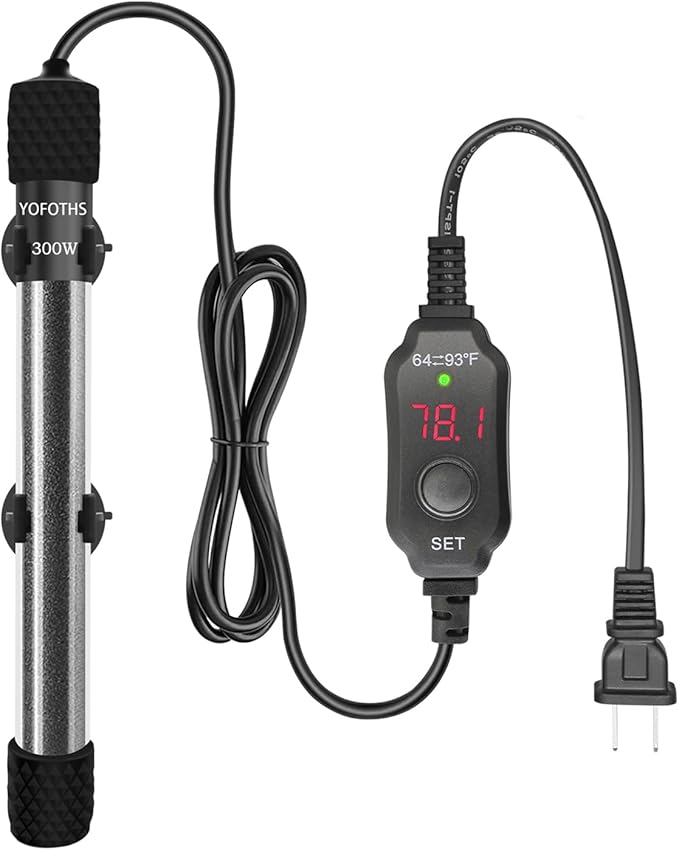 Small Submersible Aquarium Heater Submersible Small Fish Tank Heater 300W Digital Display Thermostat External Temperature Controller, for Tanks 40-60 Gallons (300W)