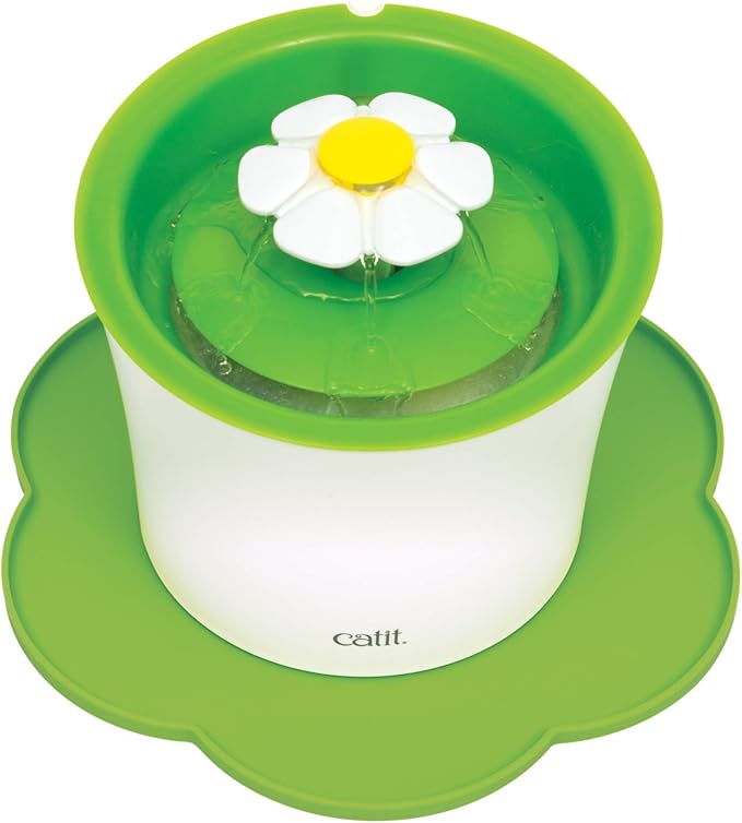 Catit Flower Shape Cat Placemat, Green, diameter 11.8in