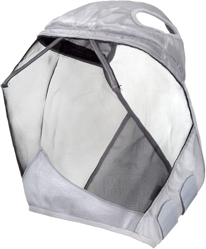 Harrison Howard CareMaster Horse Fly Mask Standard Silver/Black Retro XL Extra Full Size