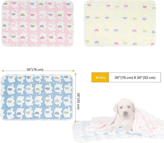 Dono 1 Pack 3 Dog Blankets, Soft Fluffy Fleece Pet Blanket Warm Sleep Mat Paw Print Design Puppy Kitten Throw Blanket Doggy Mat, Blanket for Dogs