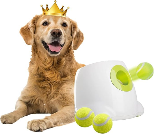 ALL FOR PAWS Dog Ball Launcher Automatic Maxi,Automatic Ball Launcher for Dogs,Ball Thrower for Dogs,Dog Toys Interactive,includes 3pcs Tennis Balls for Dogs