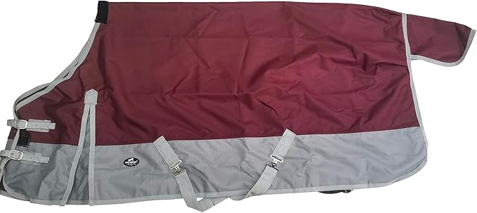 1200D Waterproof and Breathable Horse Sheet TGW Rding Horse Blanket (82", Wine)