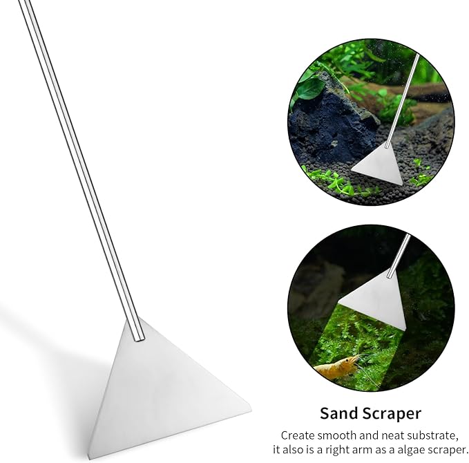 Aquascape Tools Aquarium Kit - 4PCS Terrarium Supplies Include Long Tweezers for Terrarium, Feeding Tongs, Aquarium Scissors, Aquarium Algae Scraper for Fish Tank Cleaning Plant Trimming