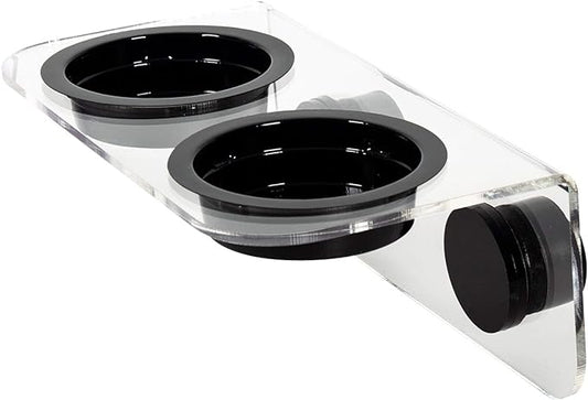 WACOOL Magnetic Reptile Ledge, Acrylic Gecko Feeding Ledge with 6PCS Cups, Reptile Food Water Feeder Dish for Geckos Iguana Chameleon Pets (White)