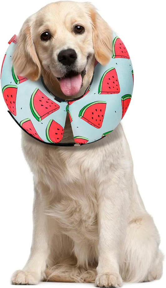 Dog Cone Collar for Small Medium Large Dogs for After Surgery, Pet Inflatable Neck Donut Collar Soft Protective Recovery Cone for Dogs and Cats - Alternative E Collar Does Not Block Vision - Cyan,L