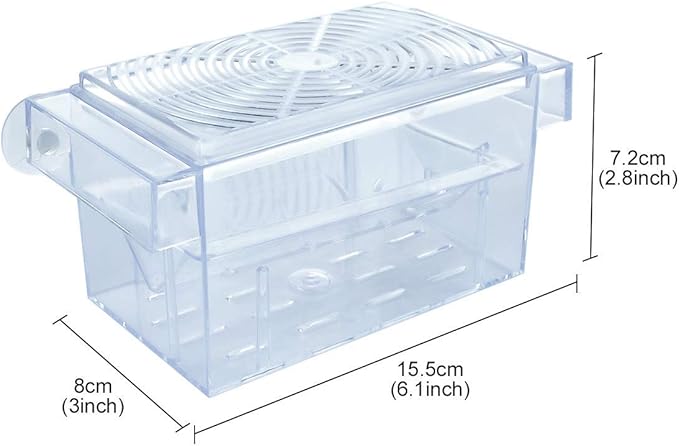 Saim Fish Breeding Box Tank Acrylic Double Guppies Hatching Incubator Isolation Box,Aquarium Accessories for Aggressive Fish Injured Fish Small Fish Shrimp Clownfish - A