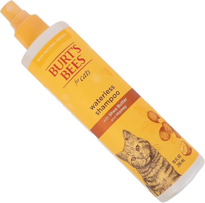 Burt's Bees for Pets Cat Naturally Derived Waterless Shampoo with Shea Butter and Honey - Cat Waterless Shampoo Spray - Easy to Use Cat Dry Shampoo - Made in the USA, 10 Oz - 6 Pack