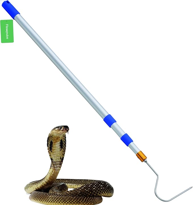 36-83''Snake Hook Catcher Stick Reptile Handling Tool with Heavy Duty Telecopic Pole