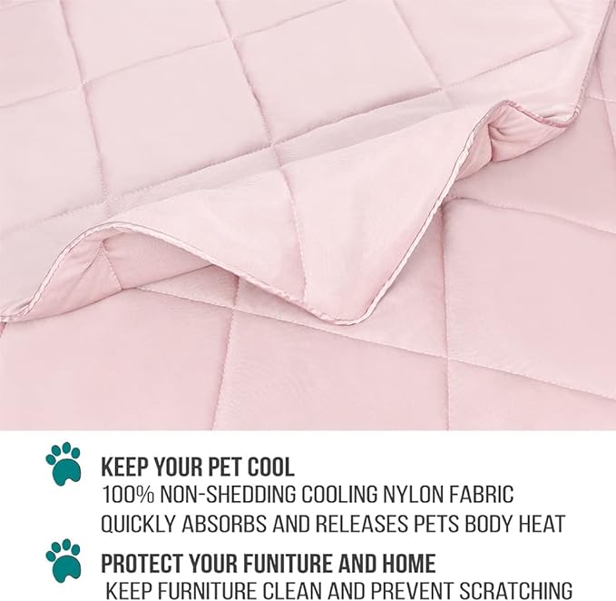 PetAmi Premium Cooling Dog Blanket | Lightweight Fluffy Pet Throw Blanket Bed Cover for Dogs, Cat, Puppies | Pet Blanket Furniture Protector Couch Sofa | Reversible Fuzzy Cozy | 90x90, Pink