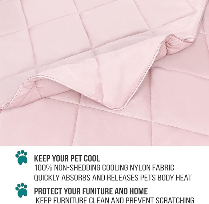 PetAmi Premium Cooling Dog Blanket | Lightweight Fluffy Pet Throw Blanket Bed Cover for Dogs, Cat, Puppies | Pet Blanket Furniture Protector Couch Sofa | Reversible Fuzzy Cozy | 40x60, Pink