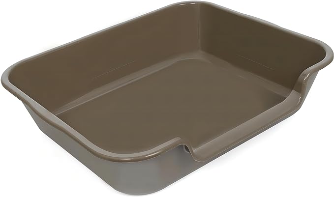 1 Pack Extra Large Dog Litter Box Pan Tray (ABS Material), Low Entry Jumbo Senior Litter Boxes for Multiple Kitten Big Cats, Pet Safe Indoor Dog Potty (Chocolate, 24" L x 20" W)