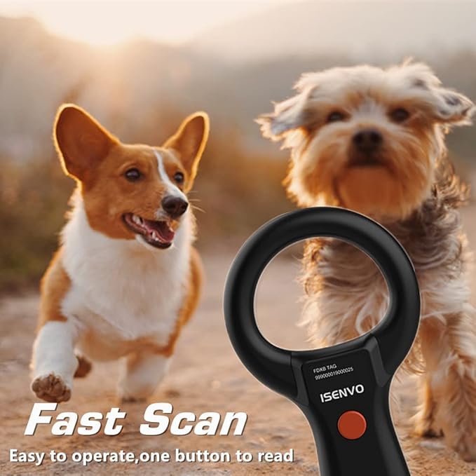 190S Animal Rabbit Dog Cats Pet Microchip Reader RFID EMID Micro Chip Scanner 134.2kHz 125kHz 15 Digits FDX-B ISO 11784/11785 Pet Chip ID Registration