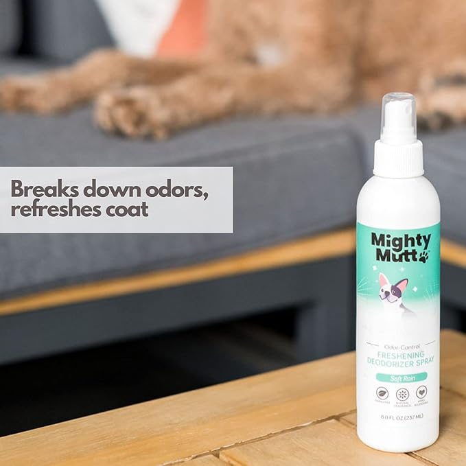 Mighty Mutt Natural Deodorizing Dog Spray | Odor Control and Freshening | Dog Spray for Smelly Dogs | Hypoallergenic, Calming and Moisturizing | 8oz