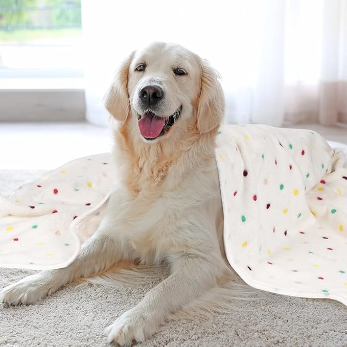 Dono 1 Pack 3 Dog Blankets, Soft Fluffy Fleece Pet Blanket Warm Sleep Mat Paw Print Design Puppy Kitten Throw Blanket Doggy Mat, Blanket for Dogs