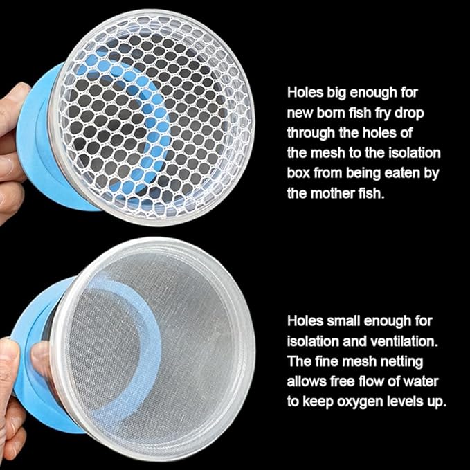 Floating Fish Breeding Isolation Box for Aquarium Tank Plastic Mesh Hatchery Incubator Breeder Box for Baby Fish Betta Shrimp Clownfish Guppy (Blue, Small)