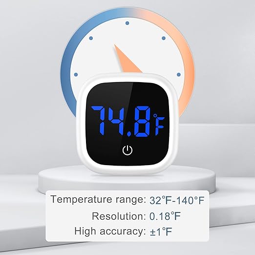 New Version Aquarium Thermometer, Wireless Digital Fish Tank Thermometer, ±0.18°F High Precision, 120° LED HD Display, Fahrenheit Tank Temperature Measurement for Fish, Axolotl, Turtle and Aquatic