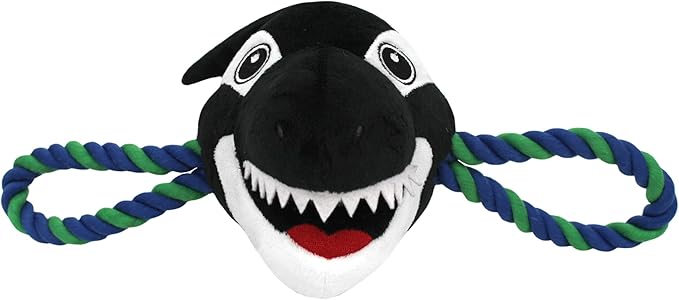 Pets First NHL Vancouver Canucks Mascot Toy for Dogs & Cats. Cute & Entertaining Face with Heavy-Duty Ropes. 7" Chewy Cartoon Toy with Inner Squeaker