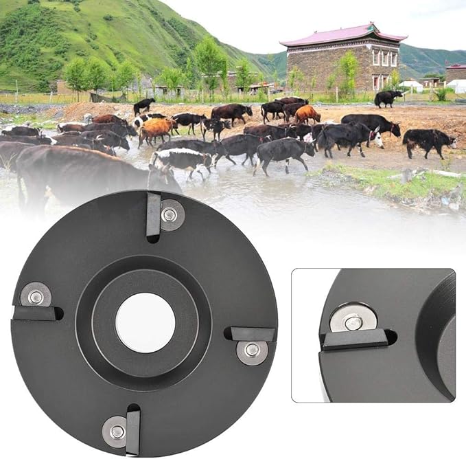 Zerodis Cattle Hoof Trimming Cutter, Second Generation Livestock Foot Trimmer Disc Plate Cattle Hoof Angle Grinder Machine with 4 Sharper Cutter Head(HL Q7F II 4 Cutter)