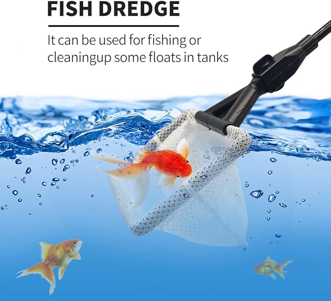 Fish Tank Cleaning Tools, 6-in-1 Aquarium Cleaning Tools, Adjustable Fish Tank Cleaner with Long Telescopic Handle, Multifunction Aquarium Cleaning Kit for Saltwater Freshwater Aquarium Cleaner