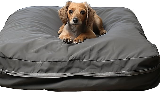 Dog Bed Covers 30L × 20W × 3H Inch Washable Grey Thickened Waterproof Oxford Fabric with Handles and Zipper Reusable Dog Bed Liner for Small to Medium 30-35 Lbs Puppy