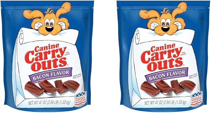 Canine Carry Outs Dog Treats, Bacon Flavor, 47 Ounce, Made with Real Bacon (Pack of 2)