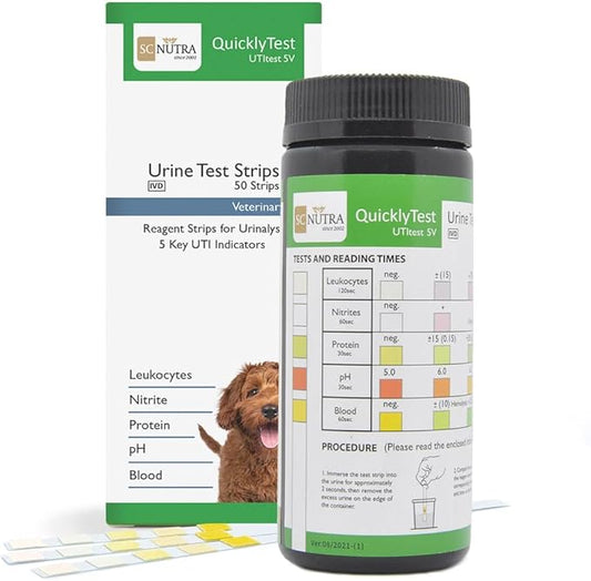 Quickly Test Veterinary Urine Test Strips for Cats & Dogs | Bladder Health - UTI/FLUTD Test Strips