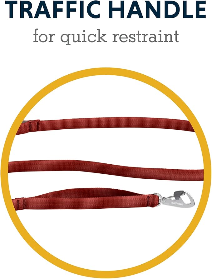 Ruffwear, Front Range Dog Leash, 5 ft Lead with Padded Handle for Everyday Walking, Red Clay