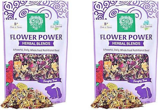 Small Pet Select - Flower Power Herbal Blend, a Natural Herbal Treat for Rabbits and Guinea Pigs, 2.5oz (Pack of 2)