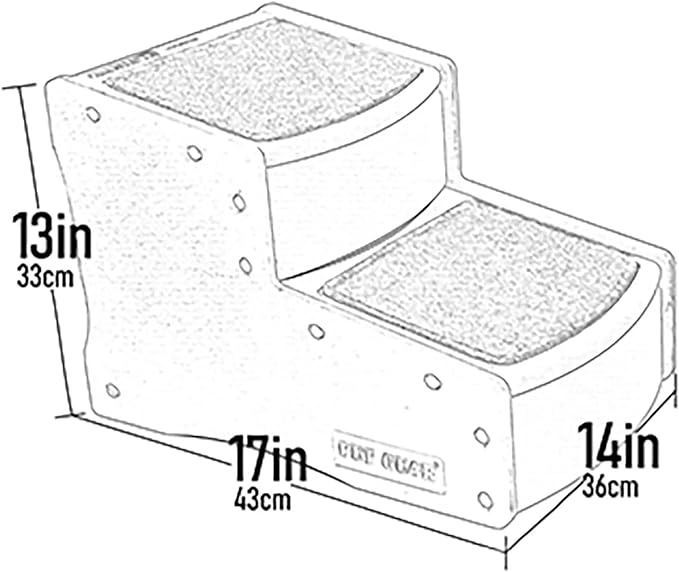 Pet Gear Easy Step II Pet Stairs, 2 Step for Dogs up to 75-pounds, Portable, Removable Washable Carpet Tread, No Tools Required