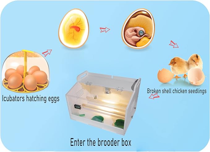 Intelligent Brooder Box 4 Suit,15-30 Newborns Chicks Birds Parakeet Incubators Breeding Heater Box Built-in Chicken Perch and Chicken Feeder/Chicken Waterer