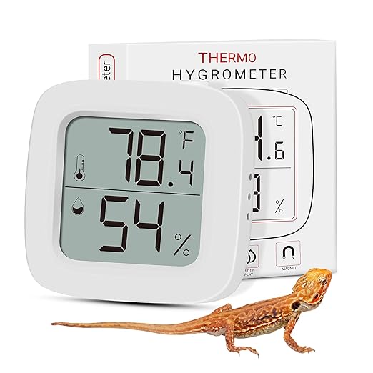 Reptile Tank Thermometer Reptile Tank Accessories Reptile Terrarium Thermometer Hygrometer for for Bearded Dragon, Jumping Spider, Leopard Gecko, Hermit Crab, Gecko, Ball Python, Lizard Aggforbl