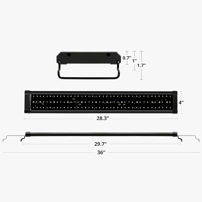 NICREW Saltwater Aquarium Light, Marine LED Fish Tank Light for Coral Reef Tanks, 2-Channel Timer Included, 30 to 36-Inch, 32-Watt