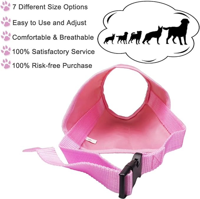 Coppthinktu Dog Muzzle Suit, 7PCS Dog Muzzles for Biting Barking Chewing, Adjustable Dog Mouth Cover for Small Medium Large Dogs, Soft Comfortable Dog Muzzle for Long Snout