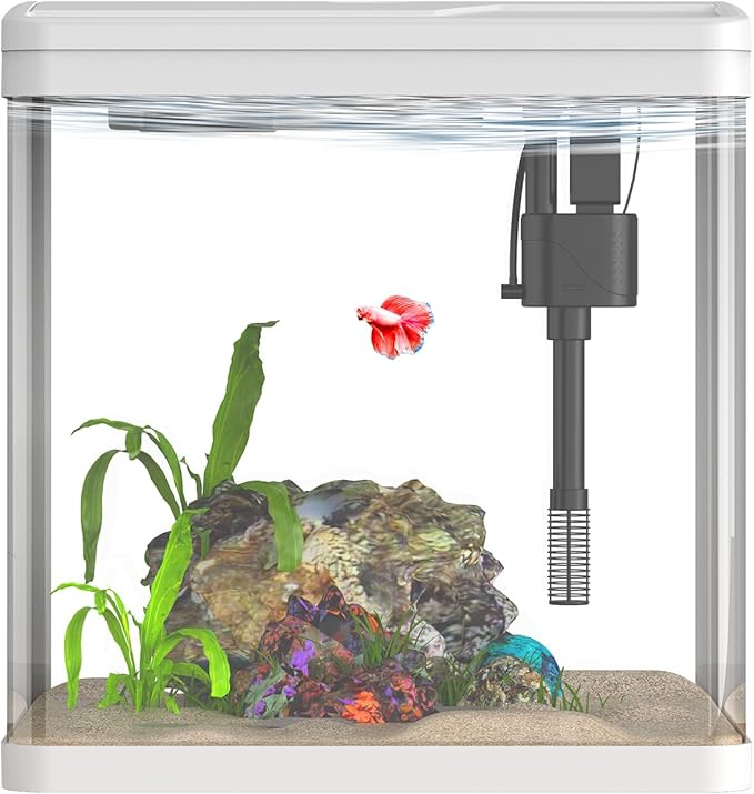 Small Fish Tank with Filter and Light, 2 Gallon Aquarium Starter Kits，Self-Cleaning Fish Tank.