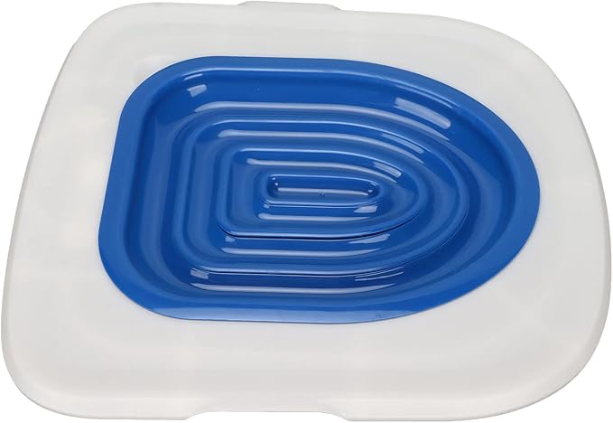 Cat Toilet Seat Training Kit, Universal Reusable Cat Toilet Trainer, Puppy Cat Litter Mat Kitty Urinal Seat Toilet Trainer, Cat Litter Tray Kit Kitty Potty Train(White Tray, 1 Blue Inner Support)