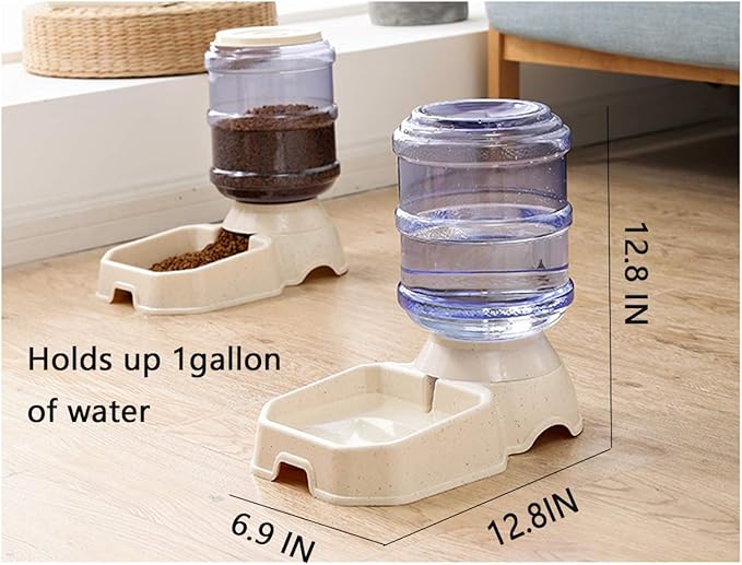 Pet Feeder and Water Food Dispenser Automatic for Dogs Cats, 100% BPA-Free, Gravity Refill, Easily Clean, Self Feeding for Small Large Pets Puppy Kitten Rabbit Bunny (H-Water)