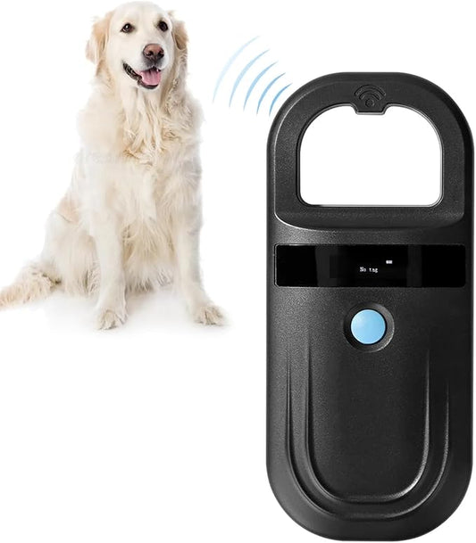 Microchip Reader, Pet Microchip Scanner with Display Screen Supports FDXB (ISO11784 / 11785) and EMID, Microchip Scanner for Dogs Cats Pigs Animal (Black