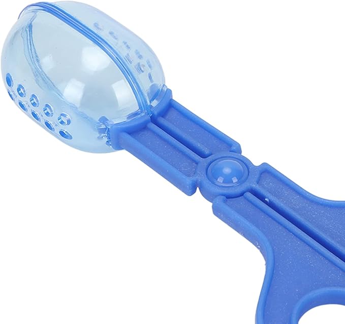 GLOGLOW Reptile Feeding Tool, Reptile Feeding Clamp Reptile Feeding and Cleaning Tool Reptile Poop Scoop with Vents for Tortoise (Blue)