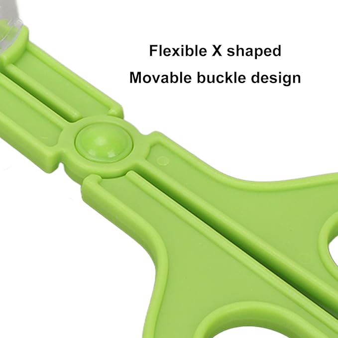 GLOGLOW Reptile Feeding Tool, Reptile Feeding Clamp Reptile Feeding and Cleaning Tool Reptile Poop Scoop with Vents for Tortoise (Green)