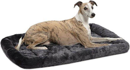 MidWest Homes for Pets Bolster Dog Bed 36L-Inch Gray Dog Bed w/ Comfortable Bolster | Ideal for Intermediate Dog Breeds & Fits a 36-Inch Dog Crate | Easy Maintenance Machine Wash & Dry